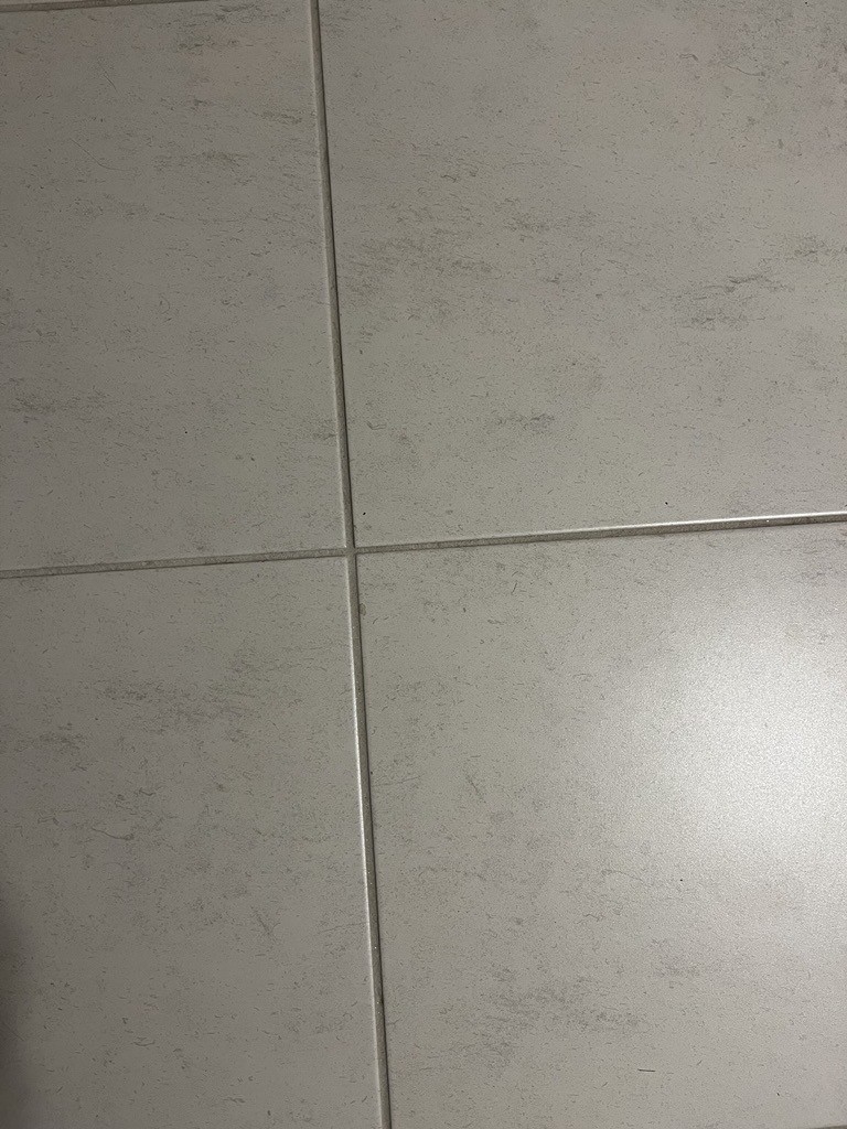 Clean bathroom grout lines after detail cleaning.